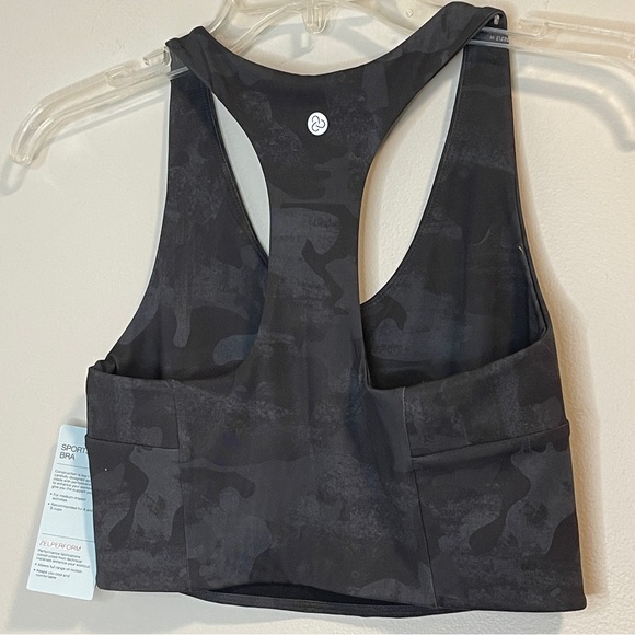 ZELLA Studio Lite Longline Sports Bra in Grey Depths Say My Name Camo NEW Small - Picture 3 of 6